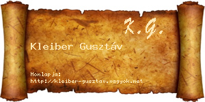 Kleiber Gusztáv névjegykártya
